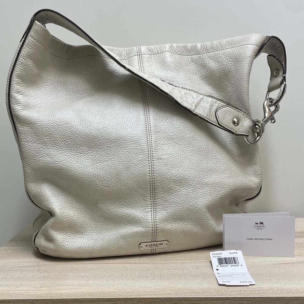 Coach Pebbled Leather Pearl- Shoulder Bag